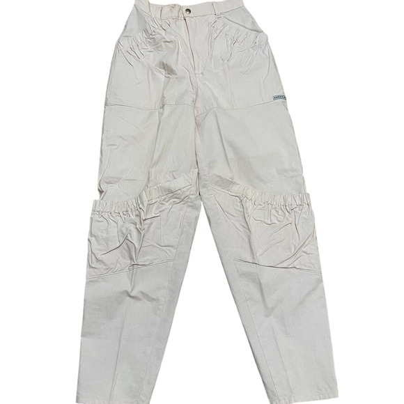 Vintage Hands On Beige Cotton Blend‎ Utility Pants Women's Size 7 LPK Made USA - Picture 1 of 7